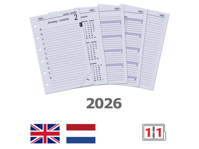 Agendavulling 2027 Kalpa Pocket 1dag/1pagina