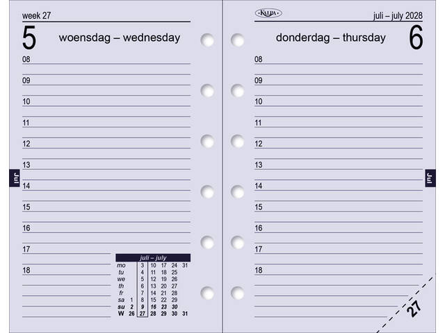 Agendavulling 2027 Kalpa Pocket 1dag/1pagina