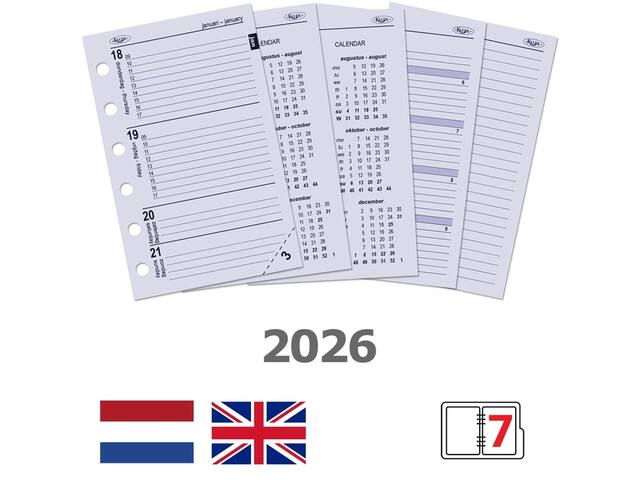 Agendavulling 2027 Kalpa Pocket 7dagen/2pagina s