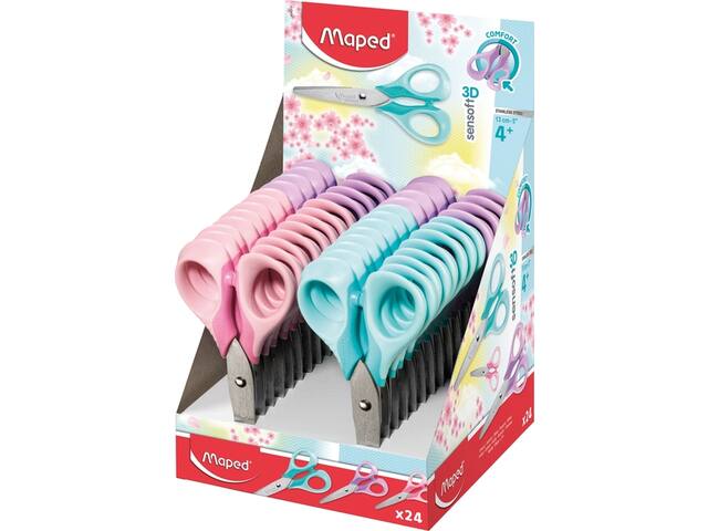 Kinderschaar Maped Sensoft 13cm displ 24 pastel