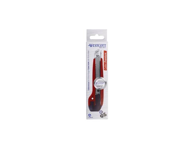 Snijmes Westcott premium 18mm schuif rood