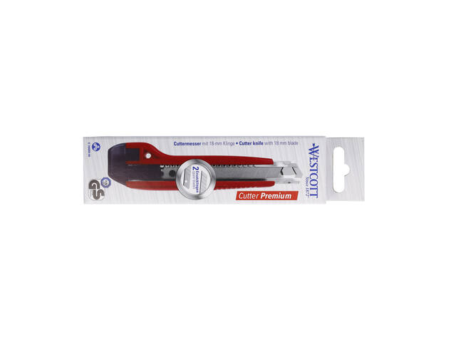 Snijmes Westcott premium 18mm schuif rood