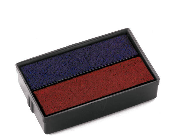 Stempelkussen Colop E102 blauw en rood
