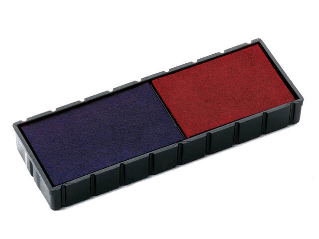 Stempelkussen Colop E122 blauw en rood