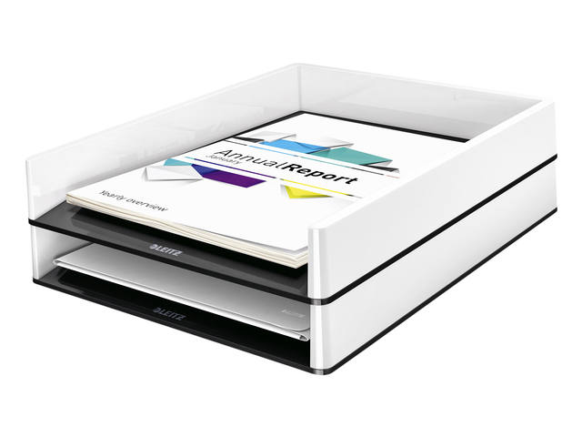 Brievenbak Leitz WOW A4 wit/zwart
