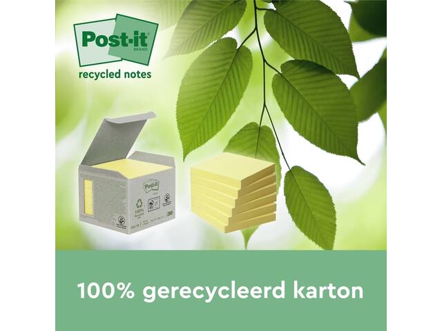 Memoblok Post-it Z-Note R3301T recycled 76x76mm gl