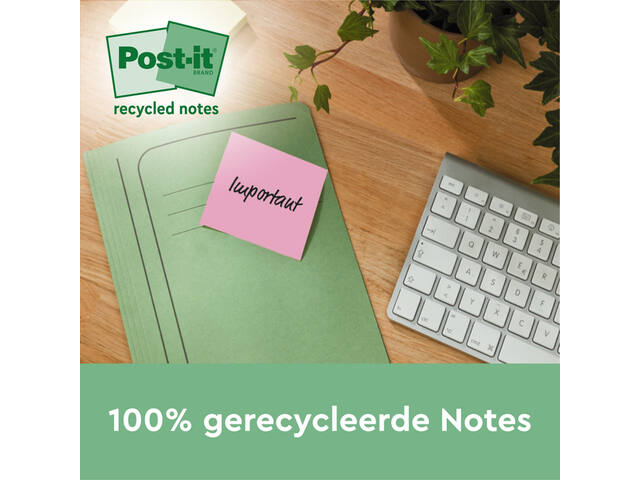 Memoblok Post-it 655RPT 76x127mm recycled rainbow