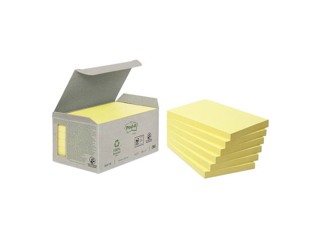 Memoblok Post-it 655-1B recycled 76x127mm geel