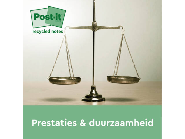 Memoblok Post-it 655-1B recycled 76x127mm geel