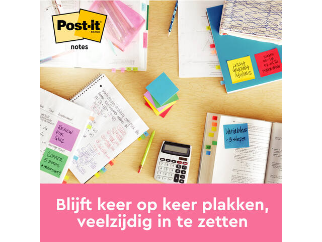 Memoblok Post-it 654 76x76mm neon geel