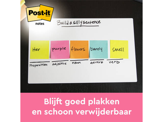 Memoblok Post-it 654 76x76mm neon geel