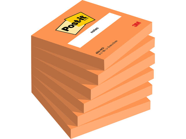 Memoblok Post-it 654 76x76mm oranje