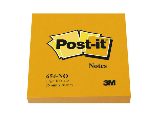 Memoblok Post-it 654 76x76mm oranje
