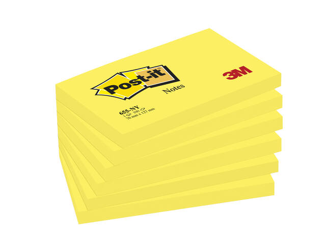 Memoblok Post-it 655 76x127mm neon geel