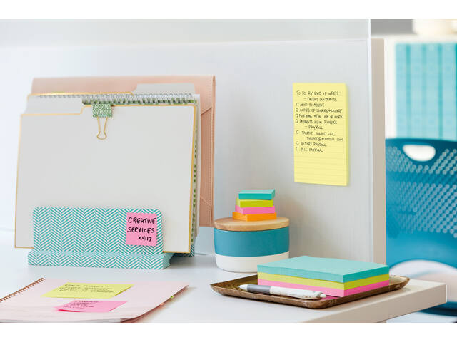 Memoblok Post-it 660 lijn 102x152mm canary yellow