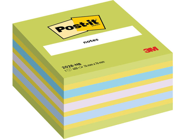 Memoblok Post-it 2028 76x76mm kubus assorti