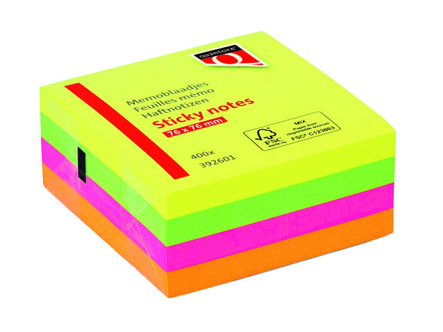 Memoblok Quantore 76x76mm sticky neon ass