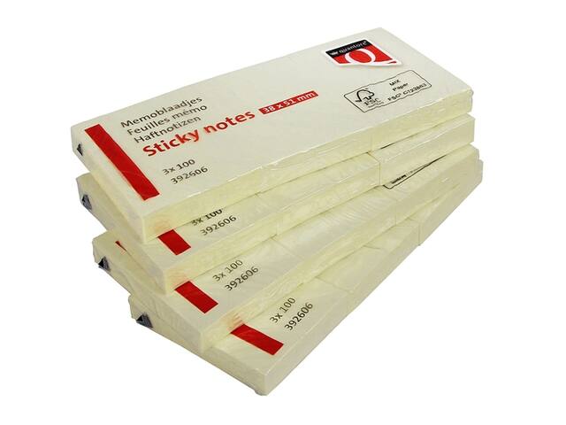 Memoblok Quantore 38x51mm geel 3 stuks