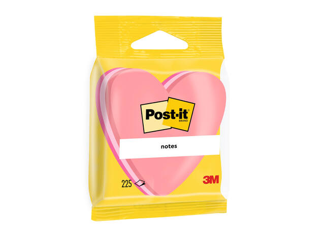 Memoblok Post-it Vormen 2007 70x70mm hart roze