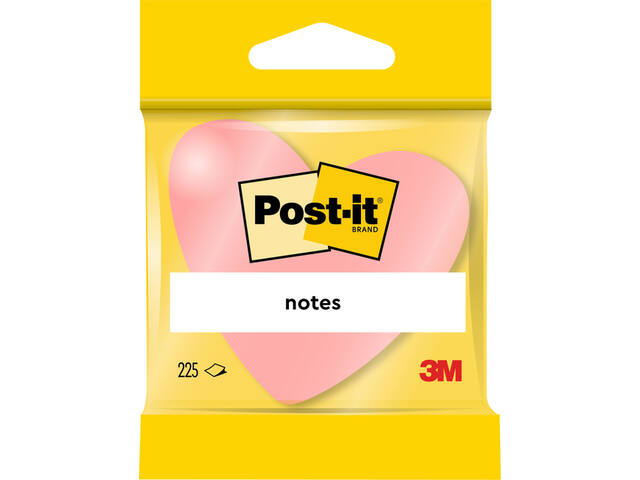 Memoblok Post-it Vormen 2007 70x70mm hart roze