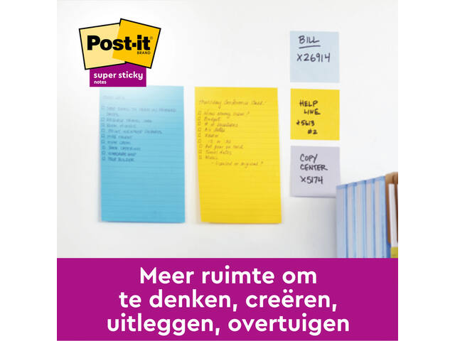 Memoblok Post-it 4690 Super Sticky 101x152mm Cosm