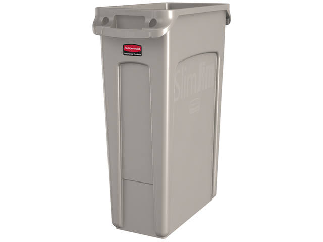 Afvalbak Rubbermaid Slim Jim Vented 87L grijs