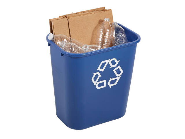Papierbak Rubbermaid recycling medium 26L blauw