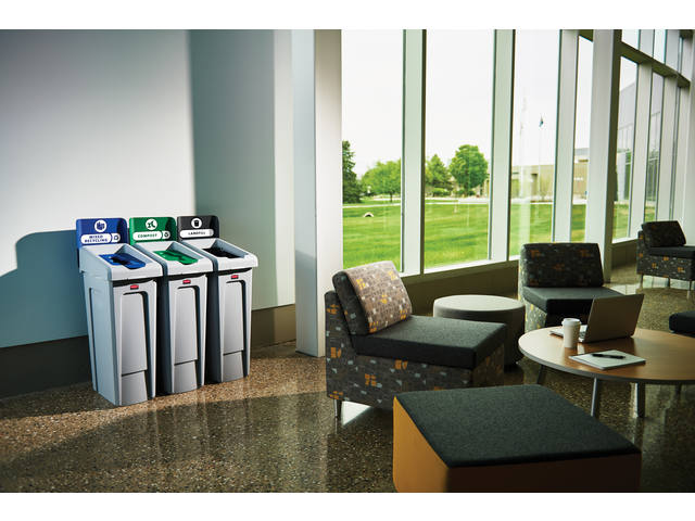 Paneel Rubbermaid Slim Jim RS voor label groen