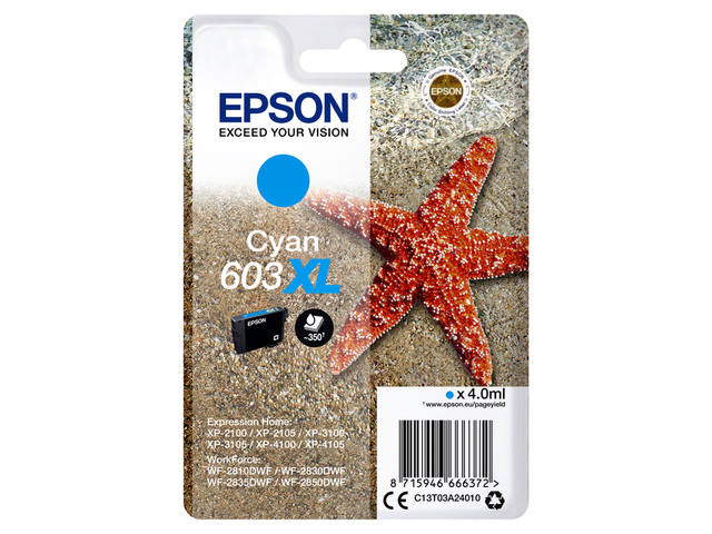 Inktcartridge Epson 603XL T03A2 blauw