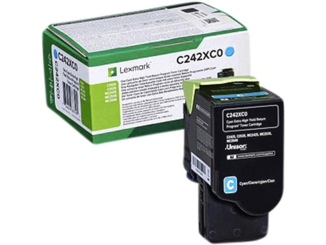 Tonercartridge Lexmark C242XC0 blauw