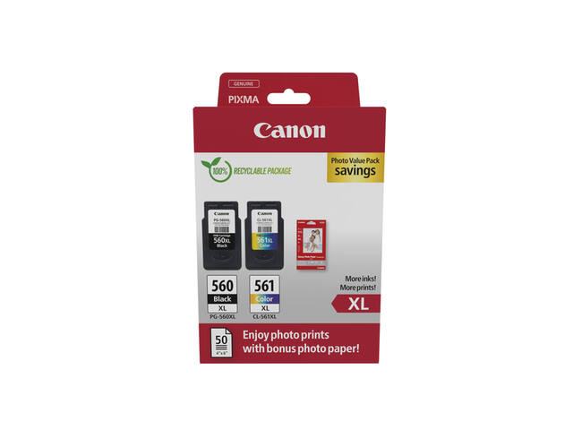 Inktcartridge Canon PG-560XL CL-561XL + papier