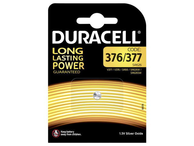 Batterij Duracell 377 duralock zilver oxide