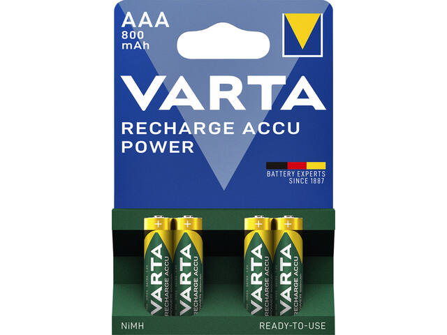 Batterij oplaadbaar VARTA 4x AAA 800mAh