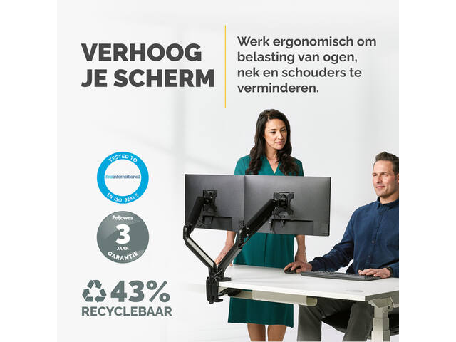 Monitorarm Fellowes Platinum Series dubbel hor