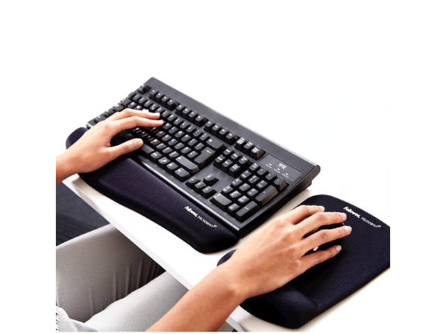 Muismatpolssteun Fellowes Plush Touch zwart