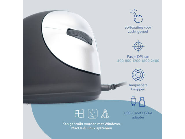 Ergonomisch muis R-Go HE Break Draad Rechts L