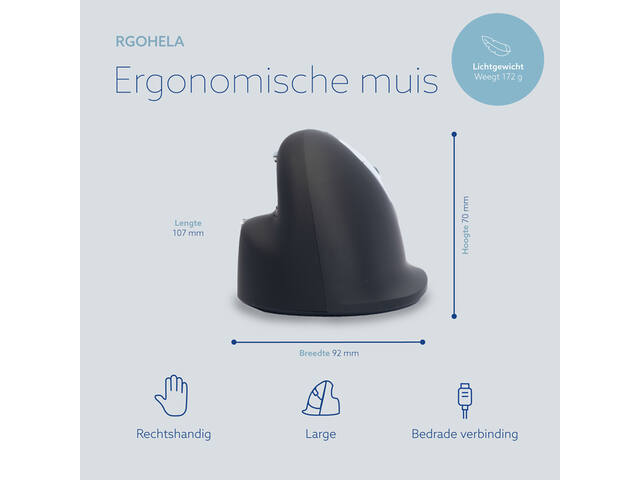 Ergonomisch muis R-Go HE Break Draad Rechts L