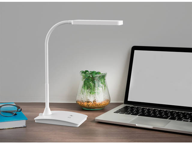 Bureaulamp MAUL Pearly LED voet dimbaar wit
