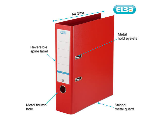 Ordner Elba Smart A4 80mm pp rood