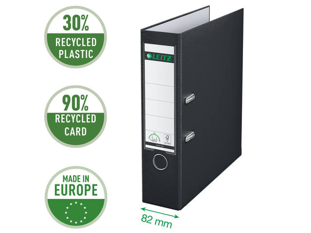 Ordner Leitz 180  80mm PP A4 zwart