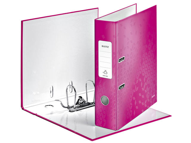 Ordner Leitz WoW 180  gelamineerd 80mm A4 roze