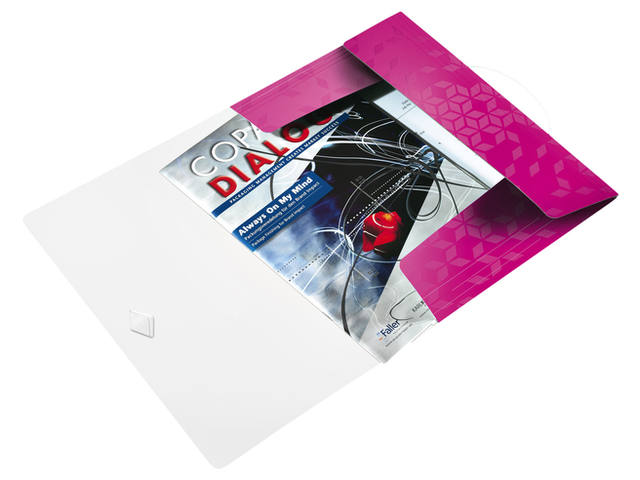 Elastomap Leitz WOW A4 3 klep PP roze