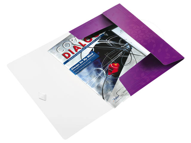 Elastomap Leitz WOW A4 3 klep PP paars