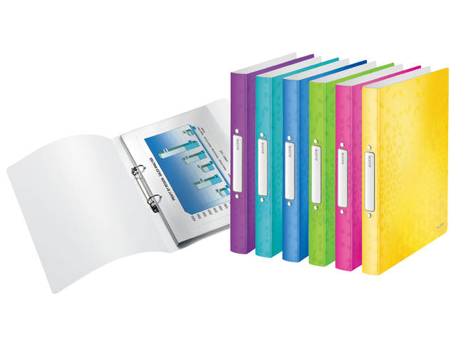 Ringband Leitz WOW A4 2-rings O-mech 32mm PP roze