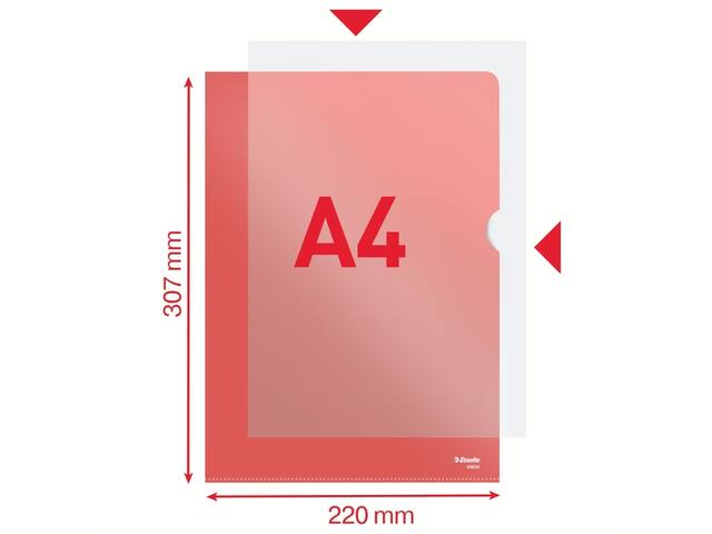 L-map Esselte standaard A4 0.11mm PP rood
