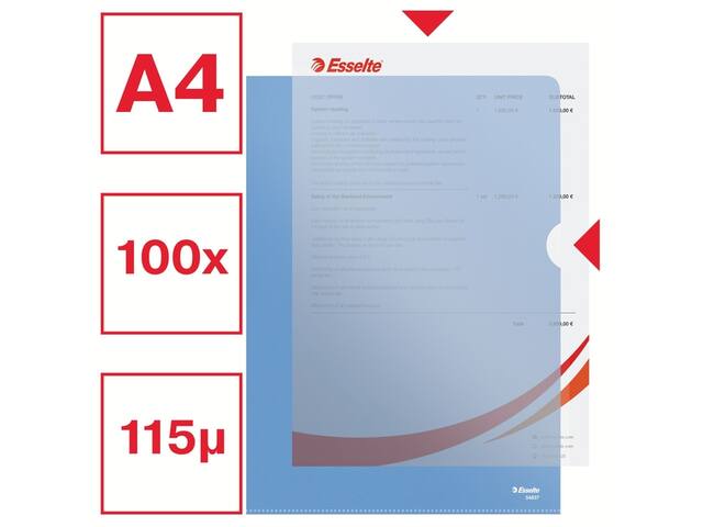 L-map Esselte standaard A4 0.11mm PP blauw