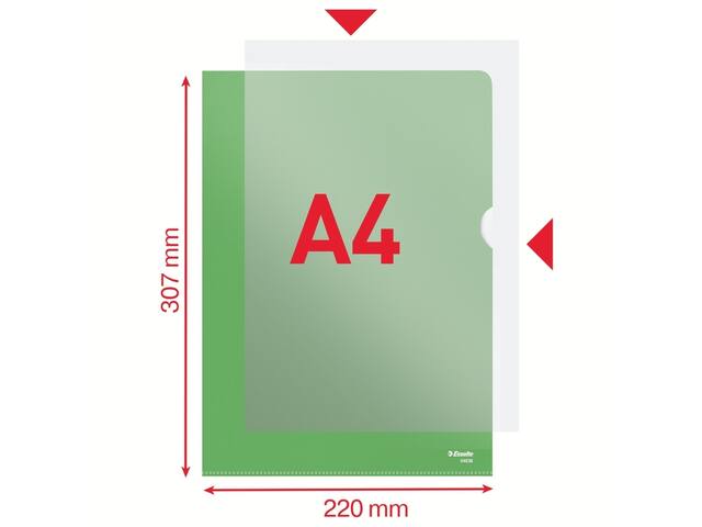 L-map Esselte standaard A4 0.11mm PP groen