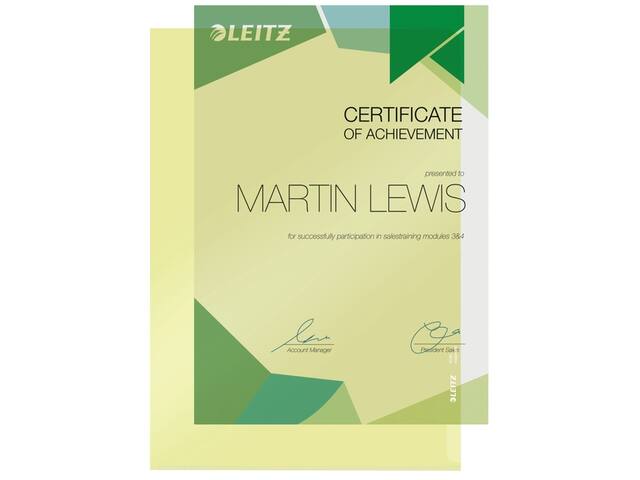 L-map Leitz Premium copy safe PVC A4 geel 100st