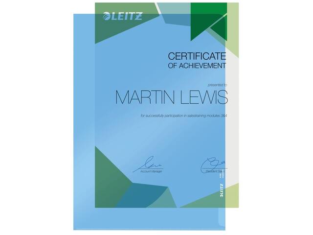 L-map Leitz Premium lasnaad copy safe PVC A4 blauw