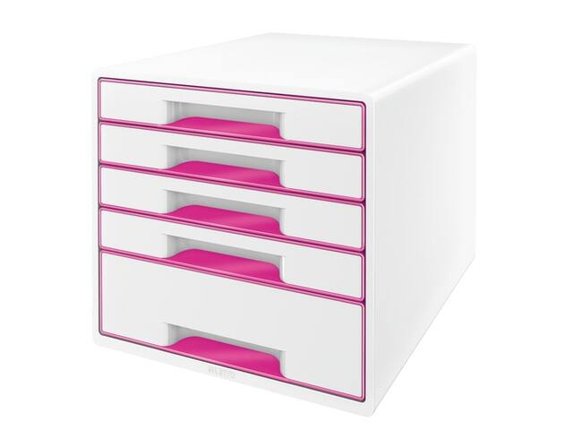 Ladenblok Leitz WOW 5 laden wit/roze